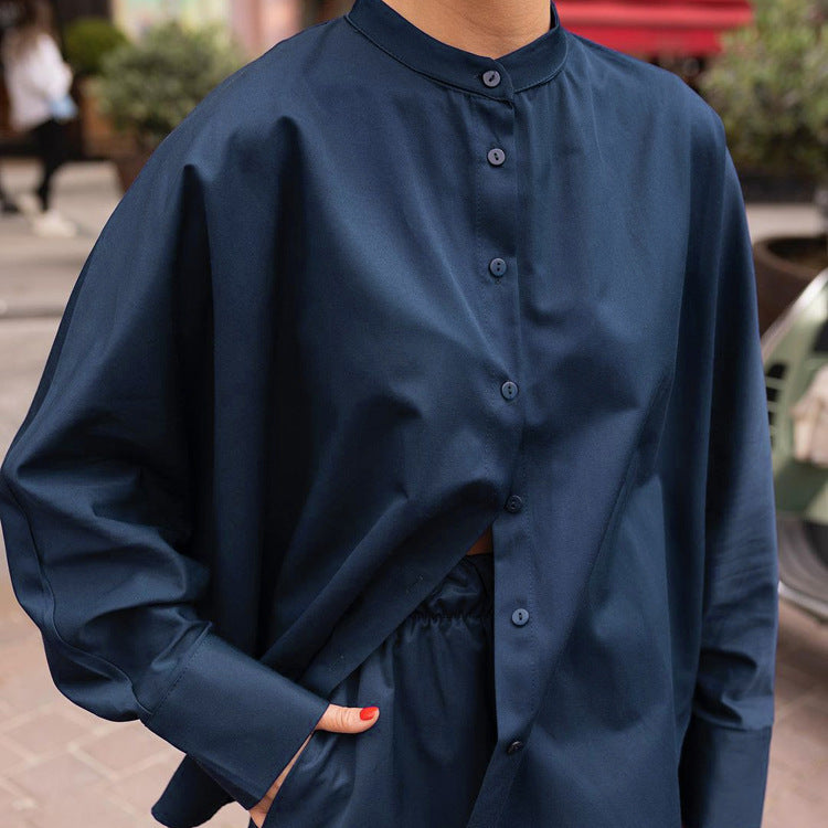 Ensemble Élégance Fluide – Col Mandarin & Détente Premium