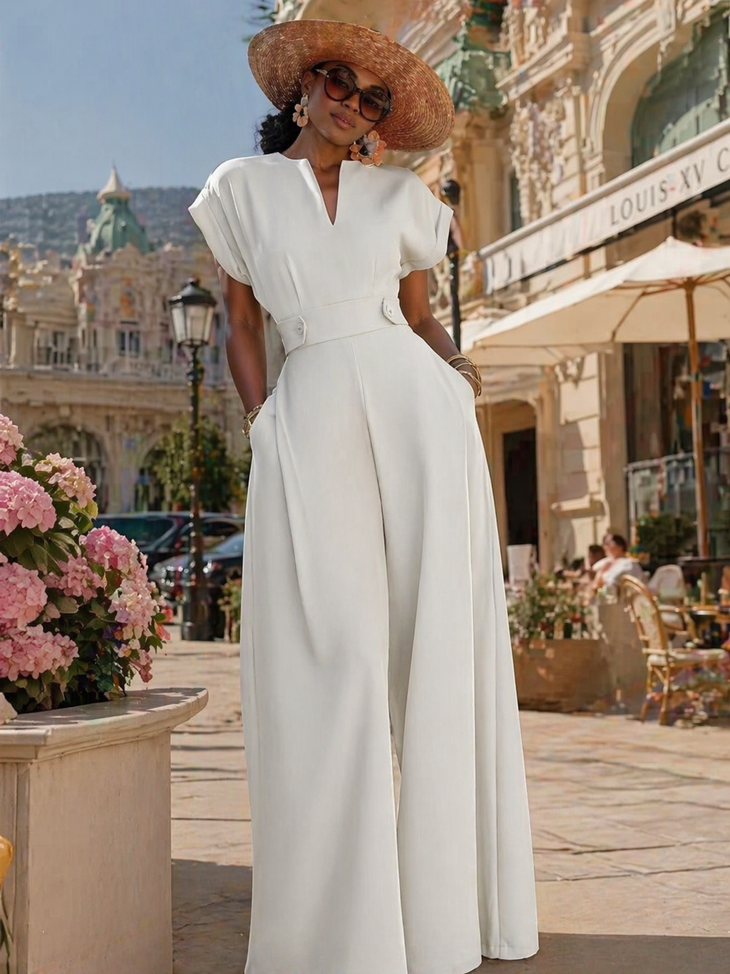 Combinaison pantalon large femme chic et élégante en blanc ou noir – My Fashion Glow