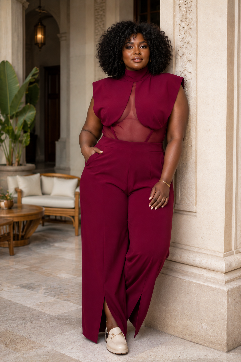 Combinaison Femme Rouge Bordeaux Chic & Élégante | My Fashion Glow