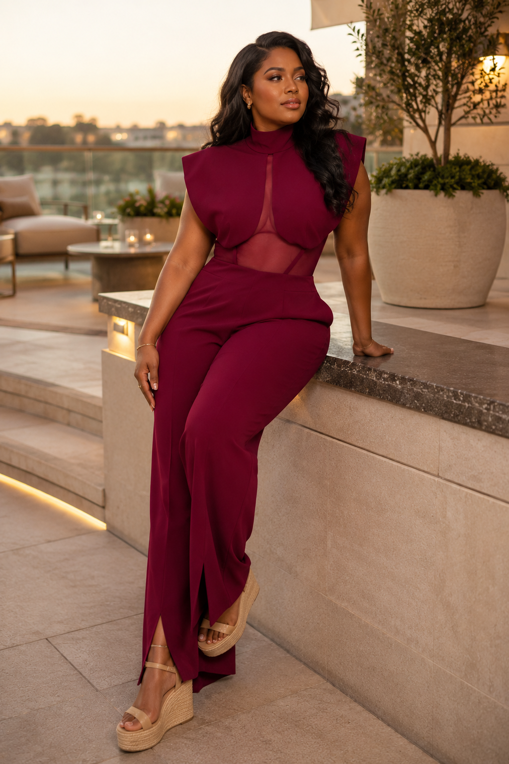 Combinaison Femme Rouge Bordeaux Chic & Élégante | My Fashion Glow