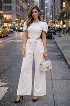 Combinaison Blanche Chic & Élégante Femme