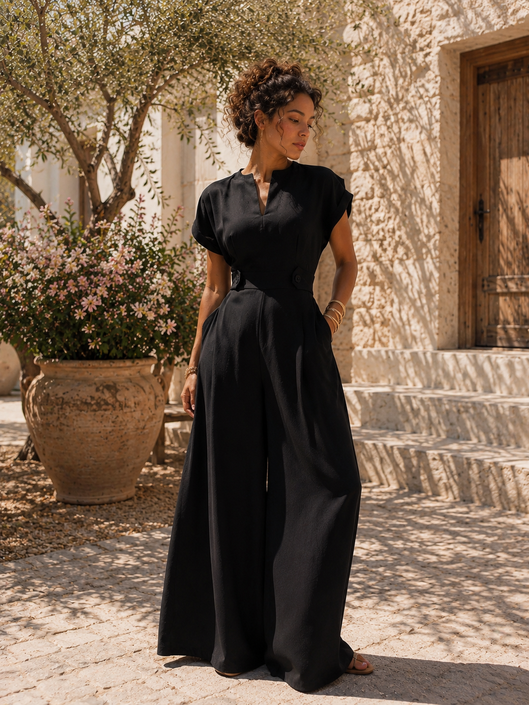 Combinaison Pantalon Large Femme – Chic & Élégante