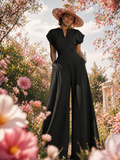 Combinaison pantalon large femme chic et élégante en blanc ou noir – My Fashion Glow