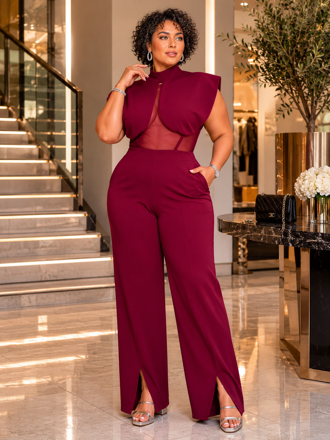 Combinaison Femme Rouge Bordeaux Chic & Élégante | My Fashion Glow