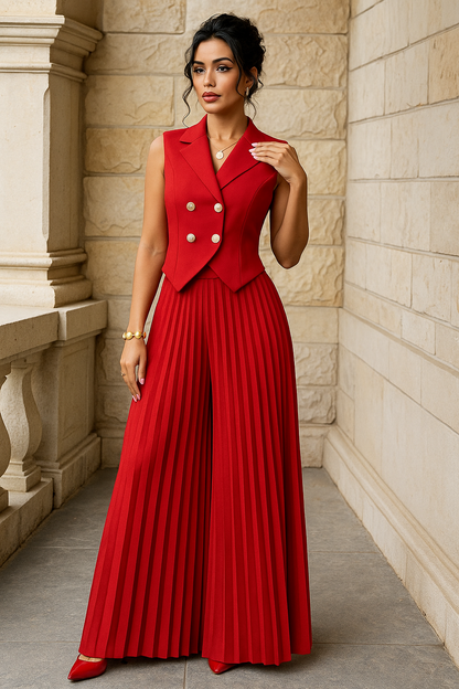 Ensemble pantalon plissé – Élégance d'Été