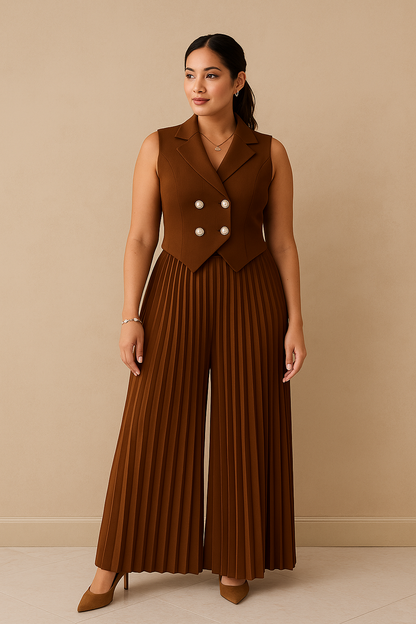 Ensemble pantalon plissé – Élégance d'Été