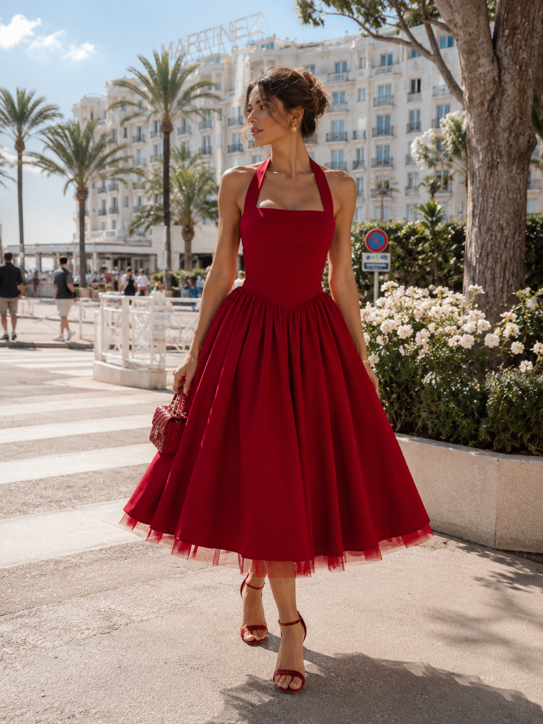 Robe Dos Nu Col Licou – Coupe Évasée Féminine