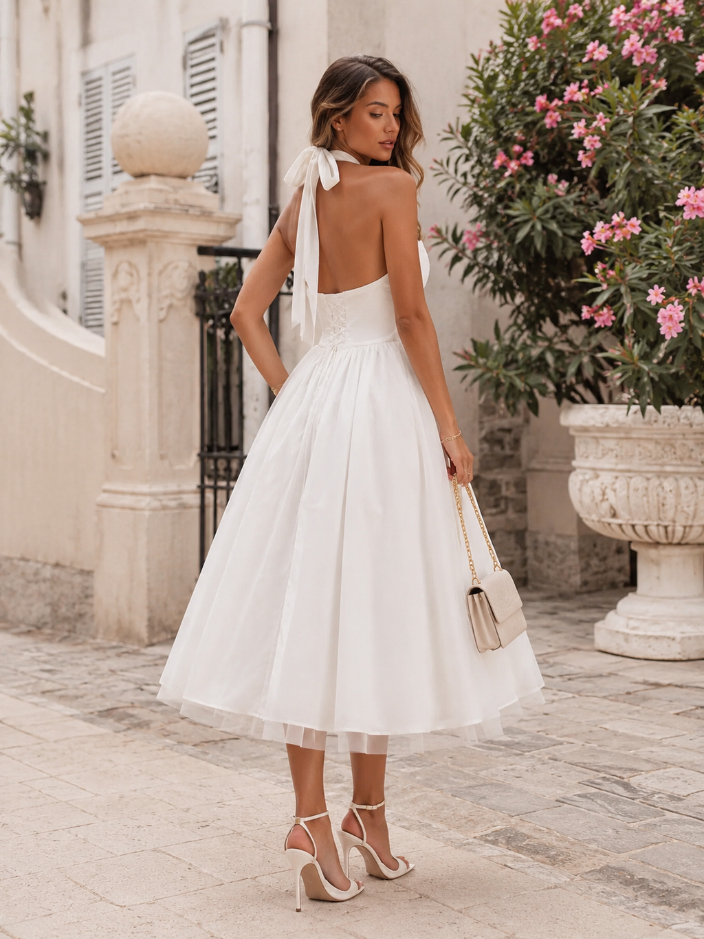 Robe Dos Nu Col Licou – Coupe Évasée Féminine