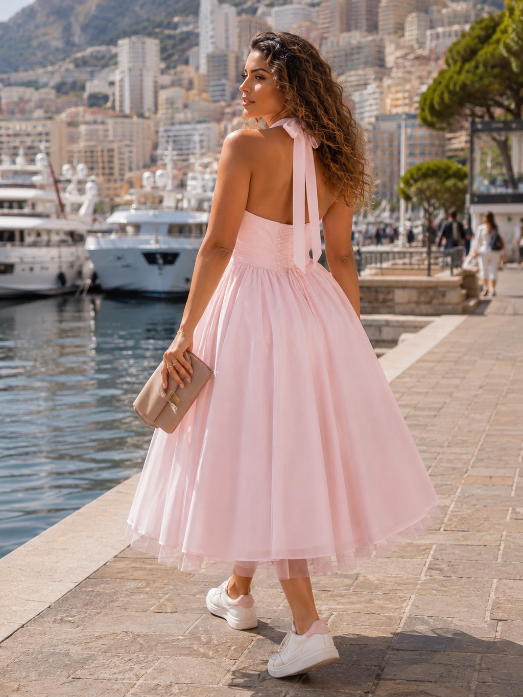 Robe Dos Nu Col Licou – Coupe Évasée Féminine