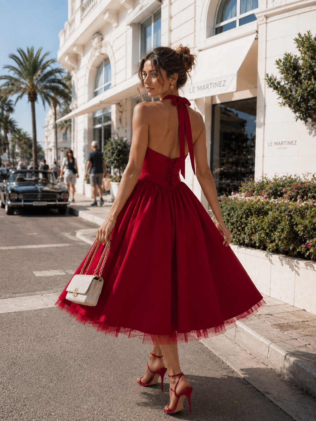 Robe Dos Nu Col Licou – Coupe Évasée Féminine