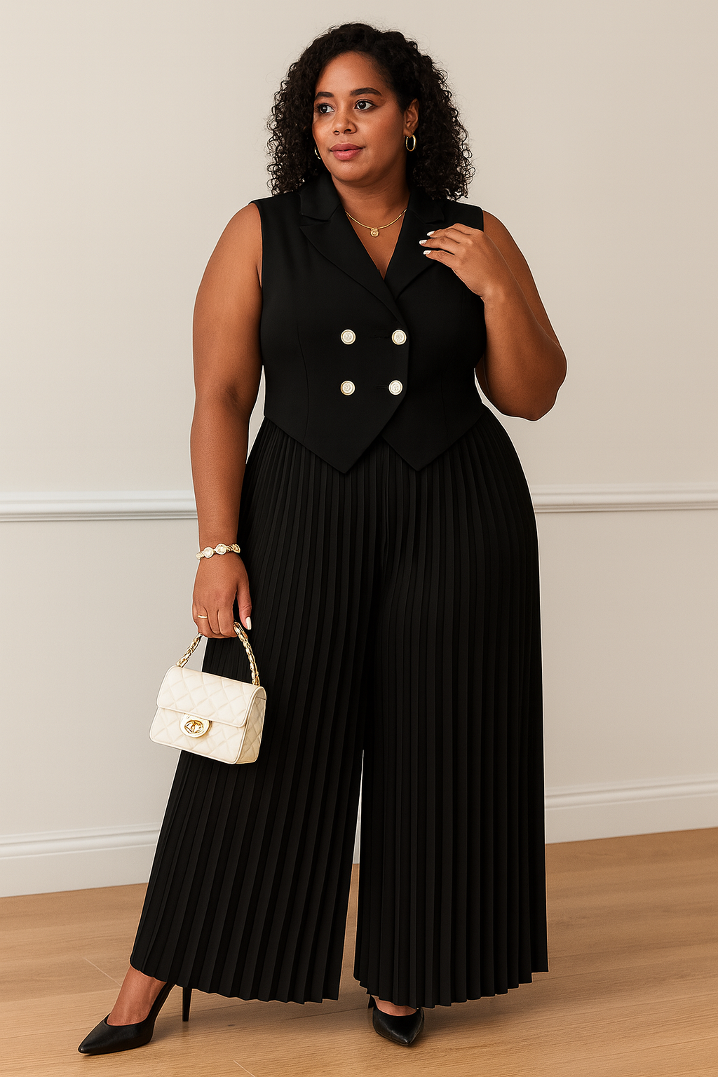 Ensemble pantalon plissé – Élégance d'Été